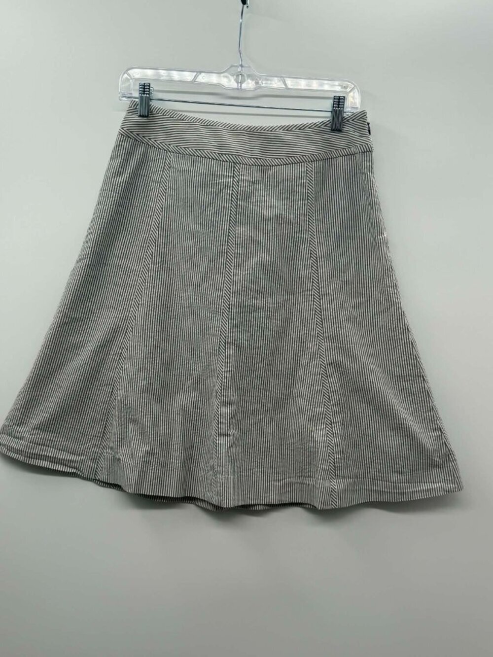 Talbots Skirt Womens 2p Black White Pinstripe Seersucker A Line cotton